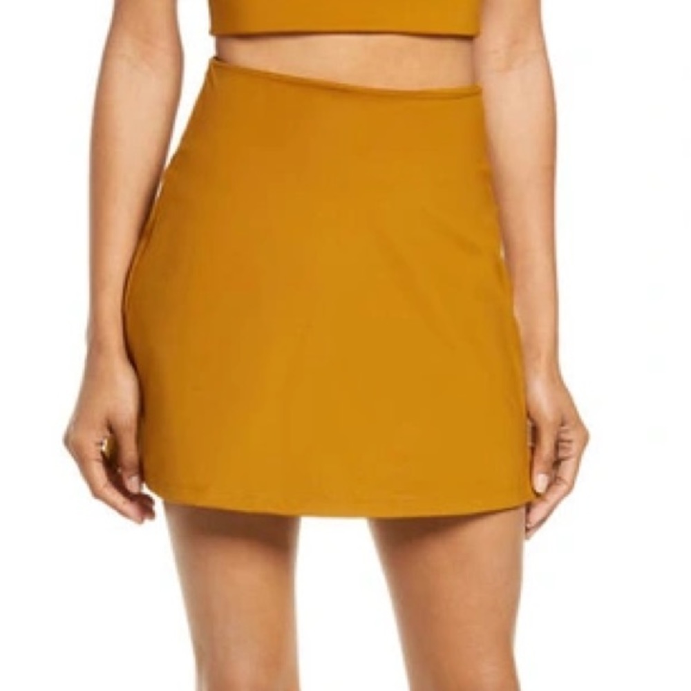 Girlfriend Collective Mustard Mini Skirt